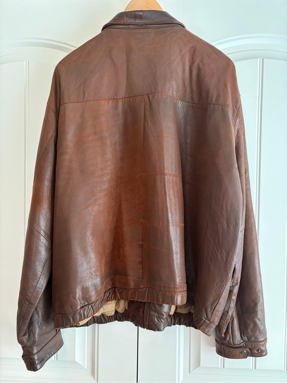 Polo Ralph Lauren Vintage Genuine Leather Brown Jacket Men's Size XL Shows Wear - Picture 9 of 16